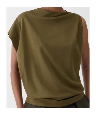 Jacquemus Asymmetrical Draped Top In Blue