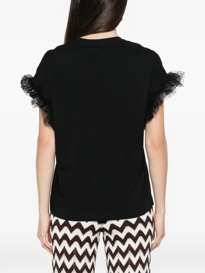 Twinset Ruffled T-shirt In Black