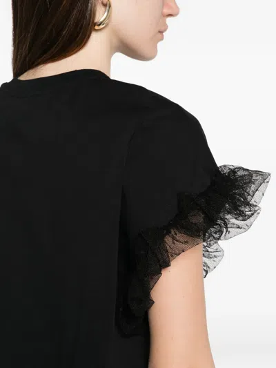 Twinset Ruffled T-shirt In Black