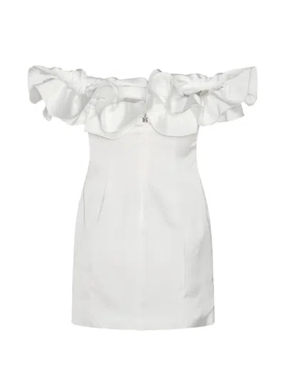 Rotate Birger Christensen ラッフルサテンミニドレス In White
