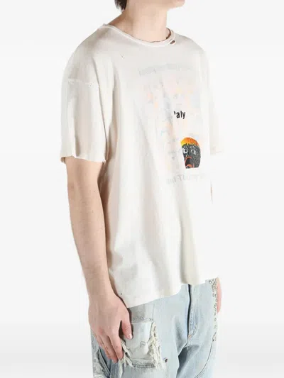Paly Hollywood Patterned Distressed T-shirt In Neutral
