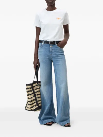 Closed Embroidered Basic T-shirt In White