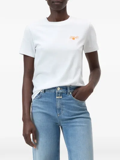 Closed Embroidered Basic T-shirt In White