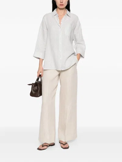 Weekend Max Mara Panetto Striped-pattern Shirt In Blue