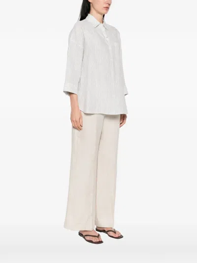 Weekend Max Mara Panetto Striped-pattern Shirt In Blue