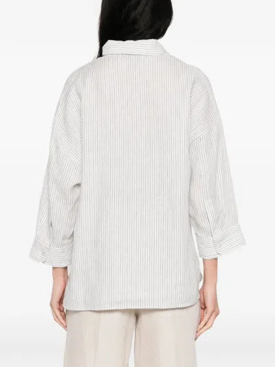 Weekend Max Mara Panetto Striped-pattern Shirt In Blue