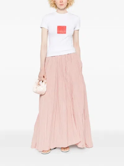 Co.go Square-print T-shirt In White