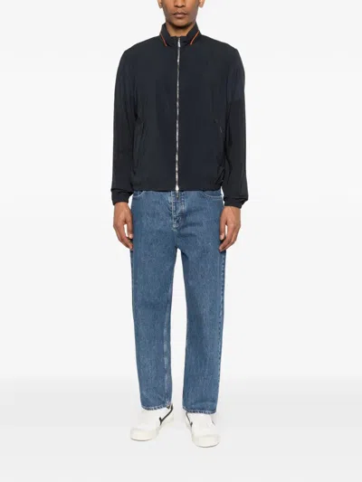 Moorer Prestwick Zip Jacket In Blue