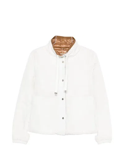 Herno Button Drawstring Jacket In White