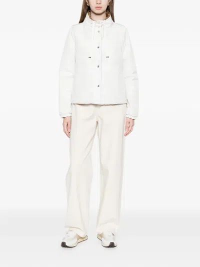Herno Button Drawstring Jacket In White