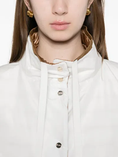 Herno Button Drawstring Jacket In White