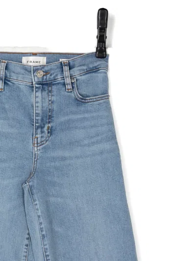 Frame Button-fastening Jeans In Blue