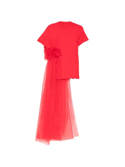 Alchemy Tulle Ruffled T-shirt In Red