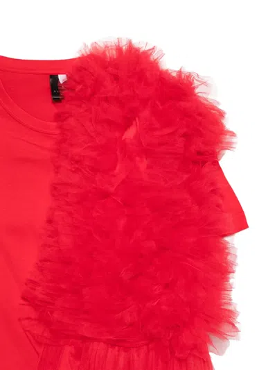 Alchemy Tulle Ruffled T-shirt In Red