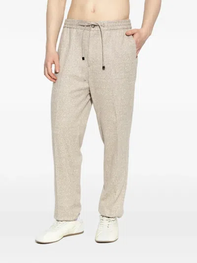 Etro Patterned Drawstring Trousers In Neutral
