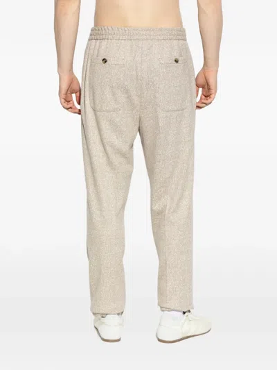 Etro Patterned Drawstring Trousers In Neutral