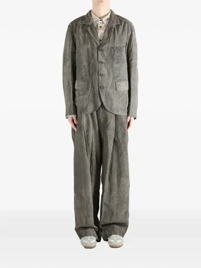 Ziggy Chen Patchwork Blazer In Gray