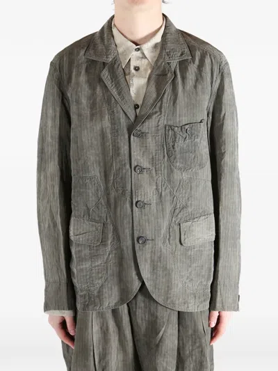 Ziggy Chen Patchwork Blazer In Gray