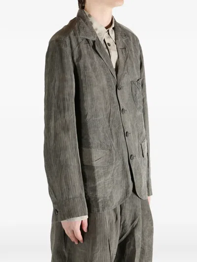 Ziggy Chen Patchwork Blazer In Gray