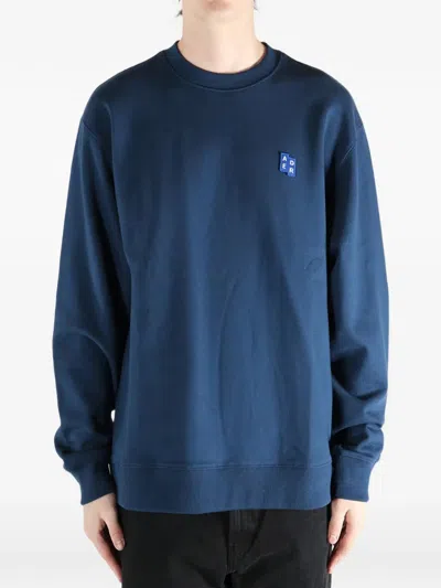 Ader Error Embroidered-logo Sweatshirt In Blue