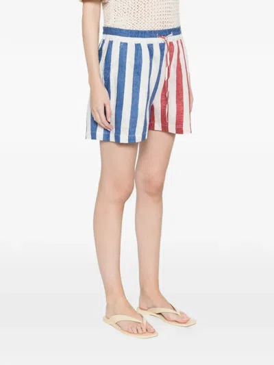 Susanna Blu Striped Drawstring Shorts In Multi