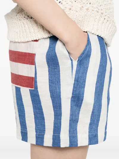 Susanna Blu Striped Drawstring Shorts In Multi