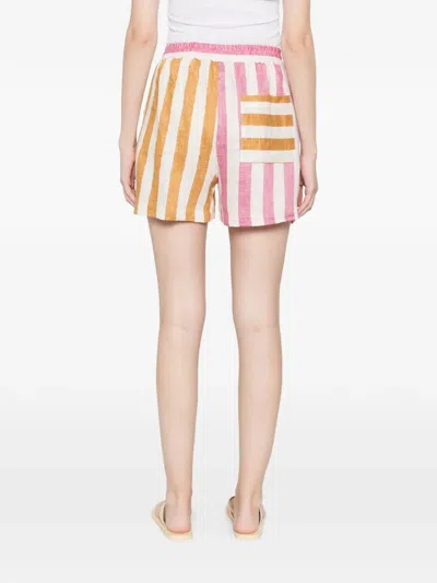Susanna Blu Striped Drawstring Shorts In Multi