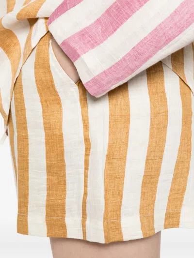 Susanna Blu Striped Drawstring Shorts In Multi