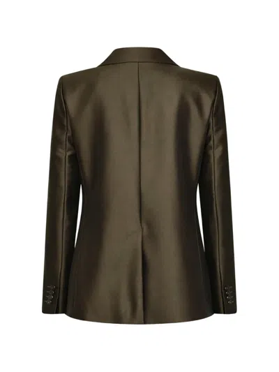 Max Mara Double-breasted Blazer In Green