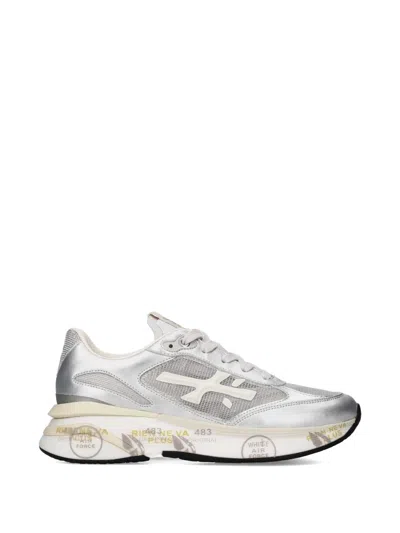 Premiata Silver Moerund 8084 Side-logo Polyester Sneakers In Silver