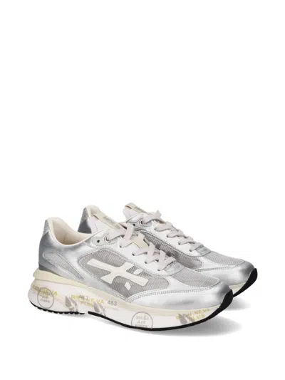 Premiata Silver Moerund 8084 Side-logo Polyester Sneakers In Silver