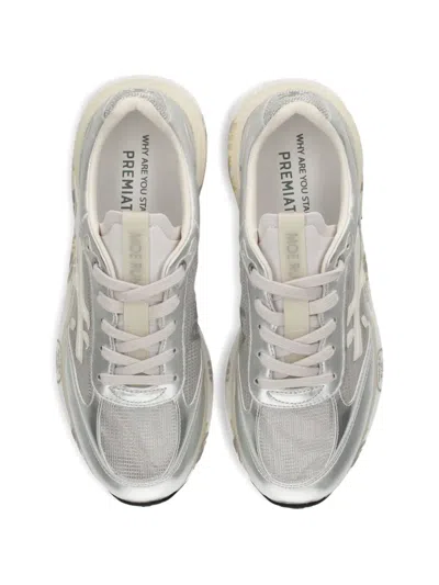 Premiata Silver Moerund 8084 Side-logo Polyester Sneakers In Silver