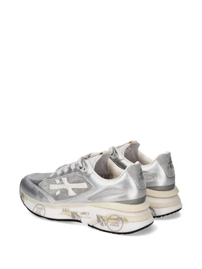 Premiata Silver Moerund 8084 Side-logo Polyester Sneakers In Silver