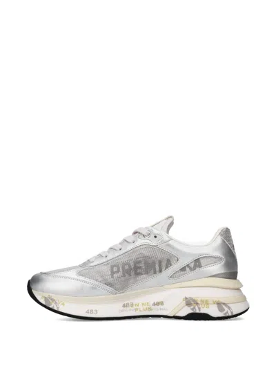 Premiata Silver Moerund 8084 Side-logo Polyester Sneakers In Silver