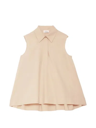 Ottod'ame Collared Layered Top In Neutral