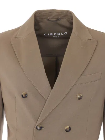 Circolo 1901 Double-breasted Button Blazer In Brown