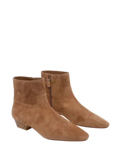 Stuart Weitzman Pointed Zip Boots In Brown