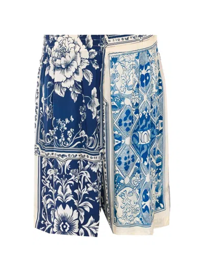 Ih Nom Uh Nit Elasticated Printed Shorts In Blue