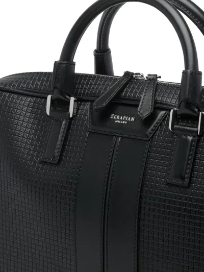 Serapian Extra Slim Stepan Briefcase In Black
