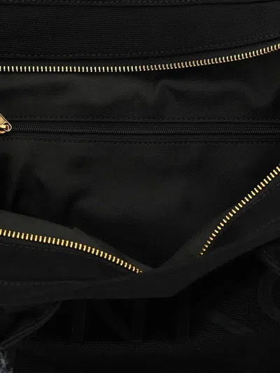 Pinko Frayed Lettering Medium Tote Bag In Black