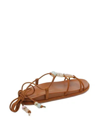 Stuart Weitzman Beaded Wrap Sandals In Multi