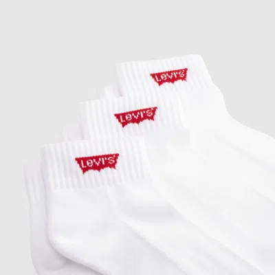 Levi's Mid Cut Socks (3-pack) In White