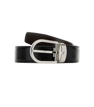 Montblanc Black Cut To Size Solid Belt In Black