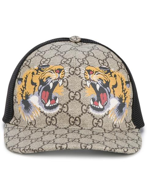 Gucci Tiger Coated Gg Canvas Baseball 