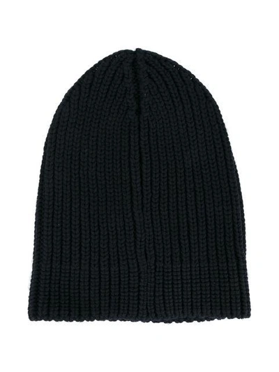 Gucci Embroidered Wool Beanie In Navy | ModeSens