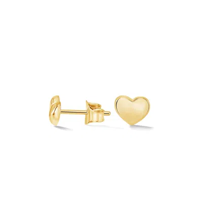 Dower & Hall Mini Puff Heart Studs In Metallic