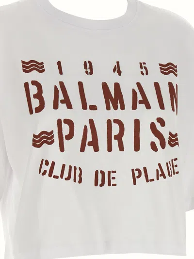 Balmain Plage Print T-shirt In Multi