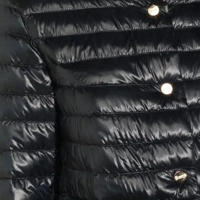 Herno Blue Navy Puffer Midi Down Jacket In Blue