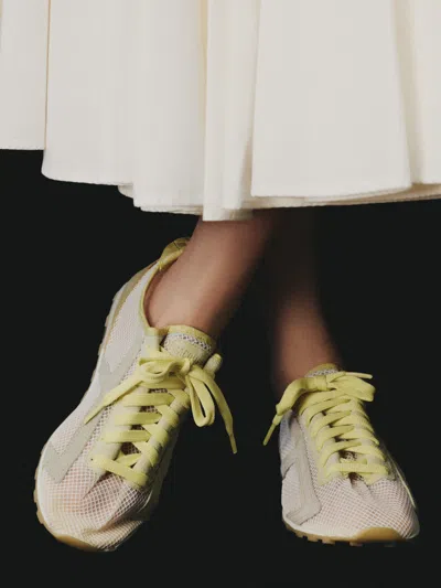 Jacquemus Low Top Sneakers Suede Mesh Rubber Sole In Animal Print