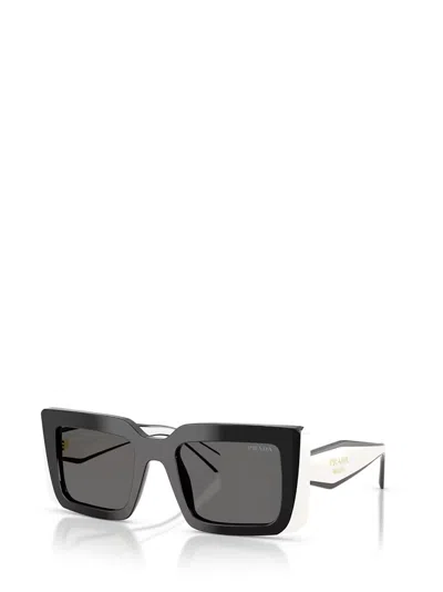 Prada Eyewear Rectangle Frame Sunglasses In Black